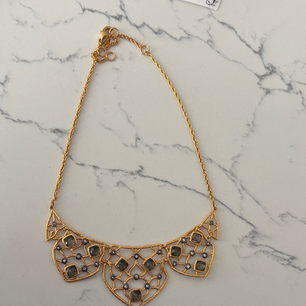 Alexis Bittar Gold Necklace with Black Accents